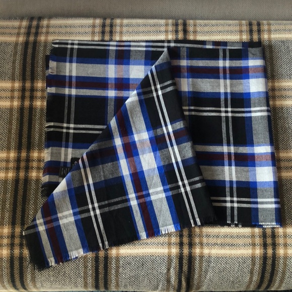 Burberry style black and blue unisex scarf - Picture 2 of 6